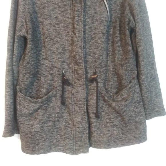 Merona women's XL black and gray marbled lightweight hooded jacket - Picture 3 of 14
